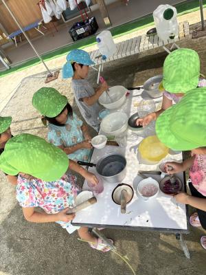 色水遊び4歳