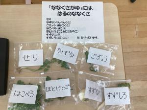 袋に入った七草の写真。