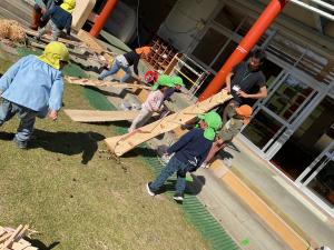 傾斜をつけて…